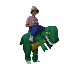 Надувний костюм зеленого динозавра RESTEQ для дорослого, хеллоуїн, косплэй. Неси мене динозавр