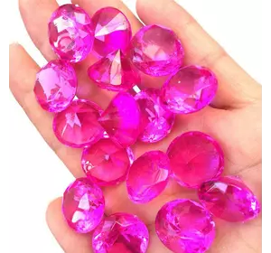 Акрилові діаманти яскраво фіолетового кольору RESTEQ 100 шт. / Уп. Акрилові дорогоцінні камені яскраво-фіолетові. Діаманти з
