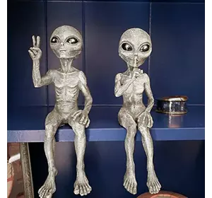 Фігурки інопланетян RESTEQ 2шт., 15 см. Інопланетяни для декору з полімеру. Статуетка для декору кімнати Інопланетянин