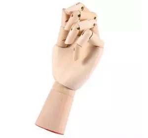 Дерев'яна рука манекен RESTEQ 25см модель для тримання товару, для малювання, права (жіноча)