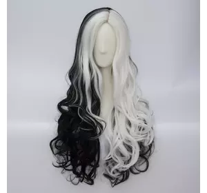 Довгі перуки RESTEQ - 70см, Чорно-білі хвилясті волосся, косплей, аніме