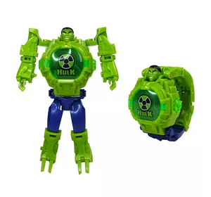 Дитячий годинник-трансформер Халк. Hulk трансформер і наручний годинник 2 в 1. Годинник іграшка
