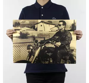 Плакат у ретро стилі Термінатор з щільною крафтового паперу RESTEQ 51x35cm. постер Terminator