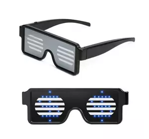 Сині світлодіодні окуляри RESTEQ. LED окуляри. Окуляри для вечірки
