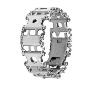 Чоловічий браслет RESTEQ металевий мультитул Tread Metric-Stainless сріблястий